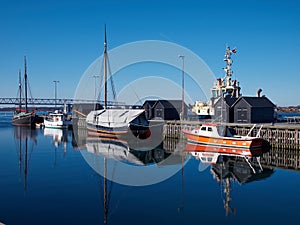 Marina old port in Middelfary Funen Denmark