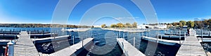 Marina panorama on Keuka Lake, New York