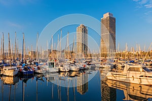 Port Olimpic Marina in Barcelona Spain