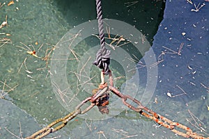 Marina Punat, bindings, chains and ropes, Adriatic coast, 1, Croatia