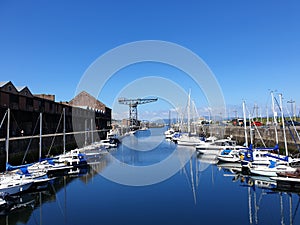 Marina reflections at the James Watt Dock photo