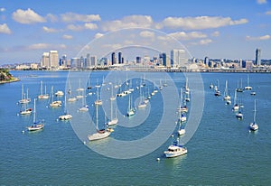 Marina and San Diego Skyline, California