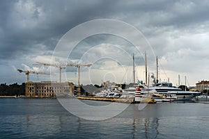 Marina Tankerkomerc and Old Maraska Factory construction site in Zadar, Croatia