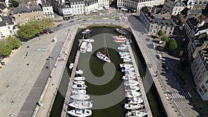 The marina of Vannes in Morbihan seen from the sky