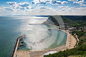 Marina view. Aerial view of the Black Sea coast at Kavarna