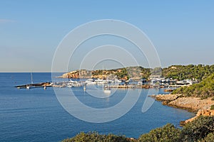 Marina at Vouliagmeni bay, Greece.