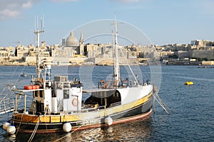 Marina of Yacht and cruise for tourists in Malta