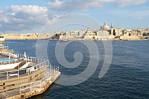 Marina of Yacht and cruise for tourists in Malta