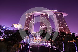 Marinabay Sands at Garden by Bay at night