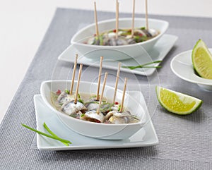 Marinated anchovies tapas food Spain