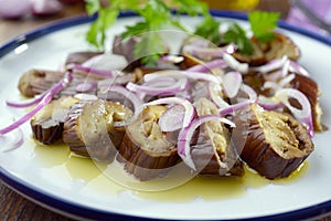 Marinated aubergines