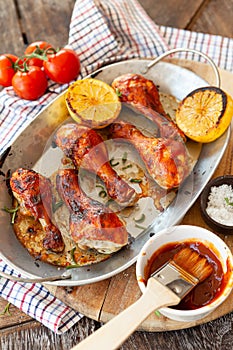 Marinated chicken drumsticks