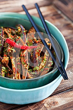 Marinated dried eggplant