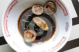 Marinated eggplant in soy sauce
