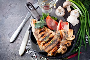 Marinated grilled healthy chicken breasts