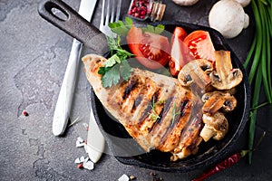 Marinated grilled healthy chicken breasts