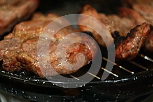 Marinated grilled Steak On The Hot BBQ Charcoal Grill