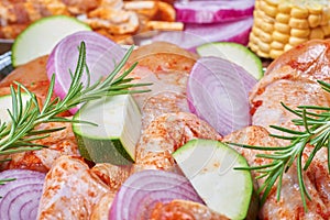 Marinated meat and vegetables