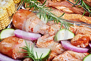 Marinated meat and vegetables