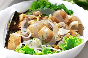 Marinated mushroom salad