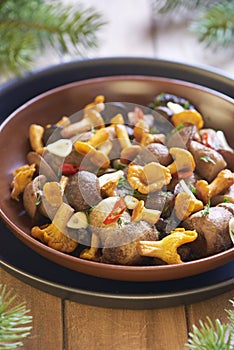 Marinated mushrooms with spices