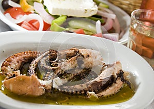 Marinated octopus greek salad Greek Islands Ios photo