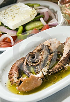 Marinated octopus greek salad wine Greek Islands