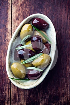 Marinated olives with rosemary