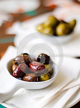 Marinated olives snack