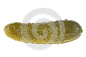 Marinated pickled cucumber isolated on white background. Gherkins