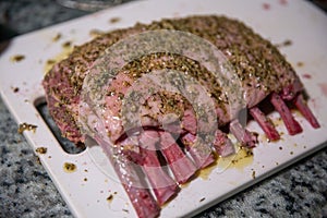 Marinated Raw Rack of Lamb
