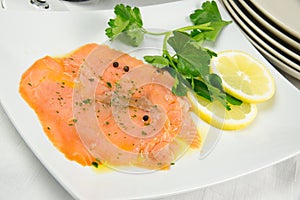 Marinated salmon