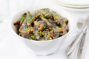 Marinated Wild Mushroom (Honey Fungus) Salad with Dill and Musta