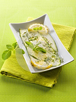 Marinated zucchinis with lemon