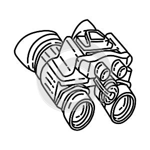 Marine Binoculars night vision goggles Icon. Doodle Hand Drawn or Outline Icon Style