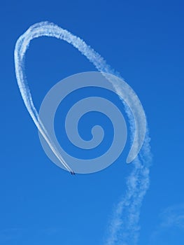 The Marine Blue Angels perform a tremendous maneuver in the Cleveland Air Show - OHIO - USA