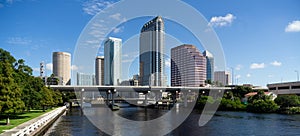 Marine Boat Ship Canal Downtown Urban Metro Skyline Tampa Bay Florida