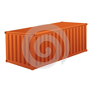 Marine cargo container icon, cartoon style