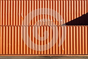 Marine and carrier insurance concept. Cargo container yard. cargo shipping container box in logistic shipping yard. colorful cargo