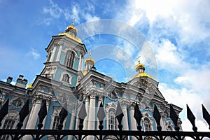 Architectural historical buildings of St. Petersburg. Orthodox churches in Russia.