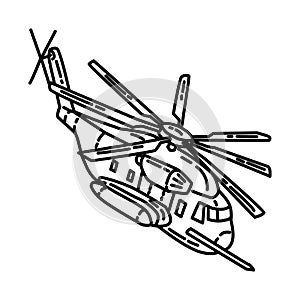 Marine Corps Helicopters Icon. Doodle Hand Drawn or Outline Icon Style