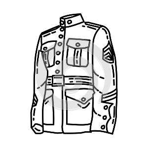 Marine Corps uniform Icon. Doodle Hand Drawn or Outline Icon Style