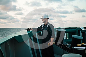 Marine Deck Officer or Chief mate on deck of offshore vessel or ship