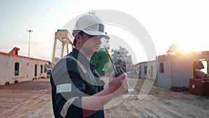 Marine Deck Officer or Chief mate on deck of offshore vessel or ship