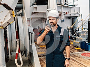 Marine Deck Officer or Chief mate on deck of vessel or ship