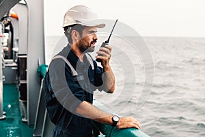 Marine Deck Officer or Chief mate on deck of vessel or ship