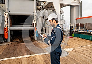 Marine Deck Officer or Chief mate on deck of vessel or ship