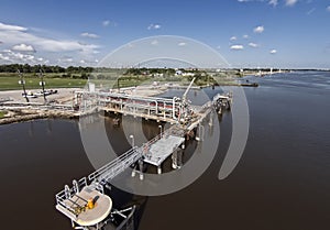 Marine dock for ship or barge loading