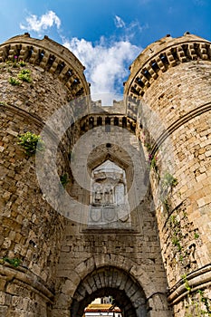 Marine Gate Sea Gate, Rhodes old town, Greece