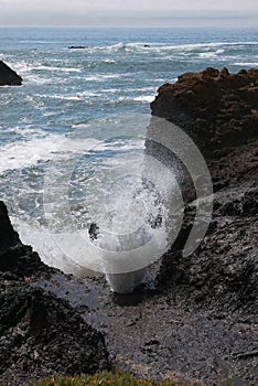 Marine geyser erupts, Mendocino coast